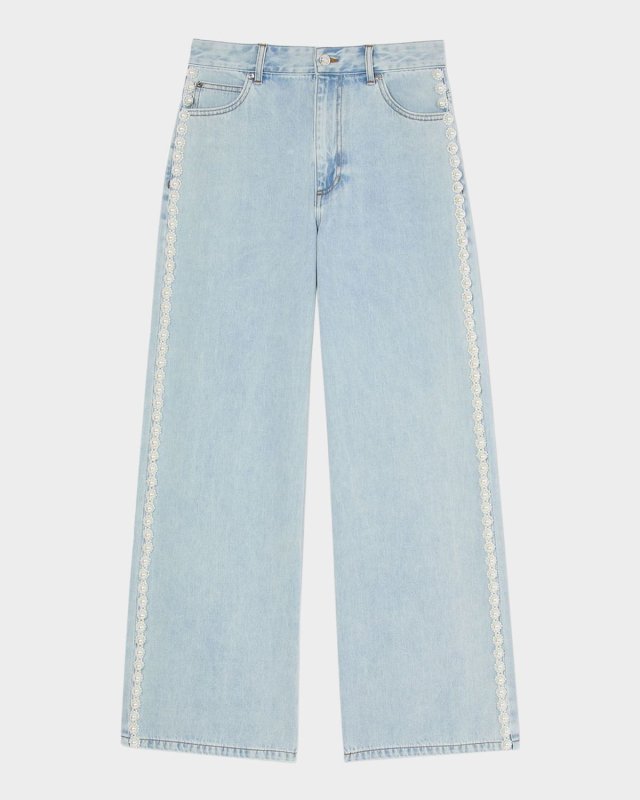 Malcolm Faded Floral Beaded Jeans
